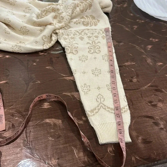 Talbott  Gold Metallic Filigree Lurex Sweater VTG Knit - Picture 8 of 8